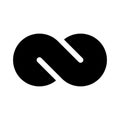 Black infinity symbol icon. Concept of infinite, limitless and endless. Simple flat vector design element Royalty Free Stock Photo