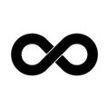 Black infinity symbol icon. Simple flat vector design element