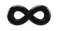 A black infinity symbol rendered in a glossy, three-dimensional style. The smooth Royalty Free Stock Photo