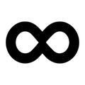 Black infinity symbol on a white background endless Royalty Free Stock Photo