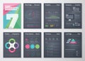 Black infographic templates in business brochure style Royalty Free Stock Photo