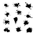 Black ink blobs design on white background Royalty Free Stock Photo