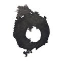 Black ink blot isolated on a white background. Grunge texture Royalty Free Stock Photo