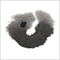 Black ink blot isolated on a white background. Grunge texture.