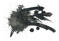 Black ink blot. Isolated on white. Royalty Free Stock Photo