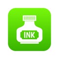Black ink bottle icon digital green Royalty Free Stock Photo