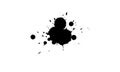 black ink brushed splatter splash on white background