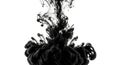 Black Ink Cloud Dissolving in Water Against White Background abstract blob Royalty Free Stock Photo