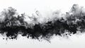 Black Ink Cloud Explosion on White Background Abstract Illustration Splatter Royalty Free Stock Photo