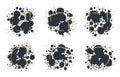 Black ink drops frames. Paint splash and spots borders, abstract ink splatters collection. Writing ink grunge drops frame Royalty Free Stock Photo