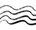 Black ink line wave banner doodle freehand sketch drawing shape form abstrat element