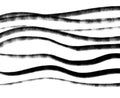 Black ink line wave banner doodle freehand sketch drawing shape form abstrat element