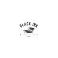 Black Ink Logo Design with Classic Style and Vintage