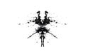 Black ink making a symmetrical rorschach inkblot test shape