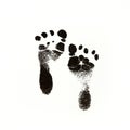 Black Ink Newborn Baby Footprints Royalty Free Stock Photo