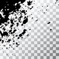 Black ink paint explosion splatter artistic cover design sketch. Royalty Free Stock Photo