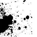 Black ink paint explosion splatter artistic cover design sketch.