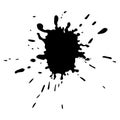 Black ink paint spots. Drops texture isolated on white background. Vector illustration. Royalty Free Stock Photo