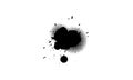 black ink painting dropped splatter splash with halftone graphic on white background Royalty Free Stock Photo