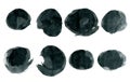 Black ink round shapes isolated on white