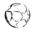 Black ink soccer ball with stars Royalty Free Stock Photo