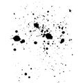 Black ink splatter background, isolated on white. All elements a Royalty Free Stock Photo