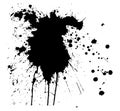 black ink stains on white background vector, black ink splatter on white background, grunge brush strokes vector illustration Royalty Free Stock Photo