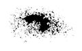 black ink stains on white background vector, black ink splatter on white background, grunge brush strokes vector illustration Royalty Free Stock Photo