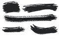 Black ink vector brush strokes. Vector black paint, ink brush stroke, brush, line or texture.