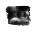 Black ink wash watercolor isolated on white Royalty Free Stock Photo