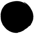 Black inkblot, blot, blob shape. Dye fleck, splatter design element. Sketchy splodge, splatter, splat circular vector