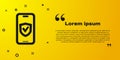 Black Insurance online icon isolated on yellow background. Security, safety, protection, protect concept. Vector