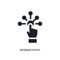 black interactivity isolated vector icon. simple element illustration from augmented reality concept vector icons. interactivity