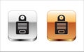 Black Intercom icon isolated on white background. Silver and gold square buttons. Vector
