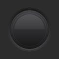 Black interface button. Round 3d icon