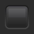 Black interface button. Square 3d icon