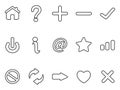 Black interface outline icons set