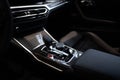 black Interior BMW M2 all-electric car, instrument panel, dashboard, digital gauge cluster, technology in automotive industry,