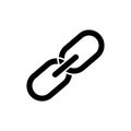 Black interlocking chain link symbol on a white background connection icon Royalty Free Stock Photo