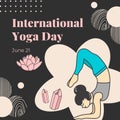 Black International Yoga Day Instagram Post