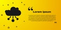 Black Internet of things icon isolated on yellow background. Cloud computing design concept. Digital network connection Royalty Free Stock Photo