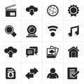 Black Internet and website icons