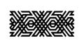 Black Intricate Geometric Interlocking Pattern Abstract, vector design Generative AI Royalty Free Stock Photo