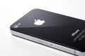 Black iPhone 4s on white background Royalty Free Stock Photo