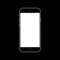 Black Iphone smartphone with white screen on black background vector eps10. Black Smartphone iphone icon.