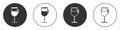 Black Irish coffee icon isolated on white background. Circle button. Vector Illustration