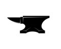 Black iron Anvil icon isolated on white background. Blacksmith anvil tool vector illustration