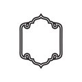 Black islamic frame border design template