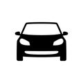 Black isolated automobile silhouette icon. Car vector symbol.