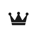 Black isolated icon of crown on white background. Silhouette of crown. Symbol of authority and power Royalty Free Stock Photo